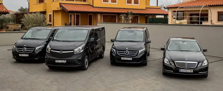 Mercedes cars and vans of Taxi Transfers Umag